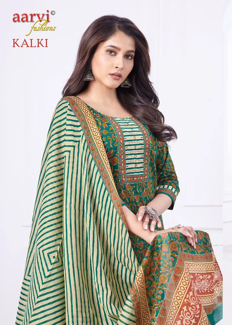 Aarvi Kalki Vol Printed Cotton Kurti Afghani Pant With Dupatta Wholesale Clothing Distributors In India
